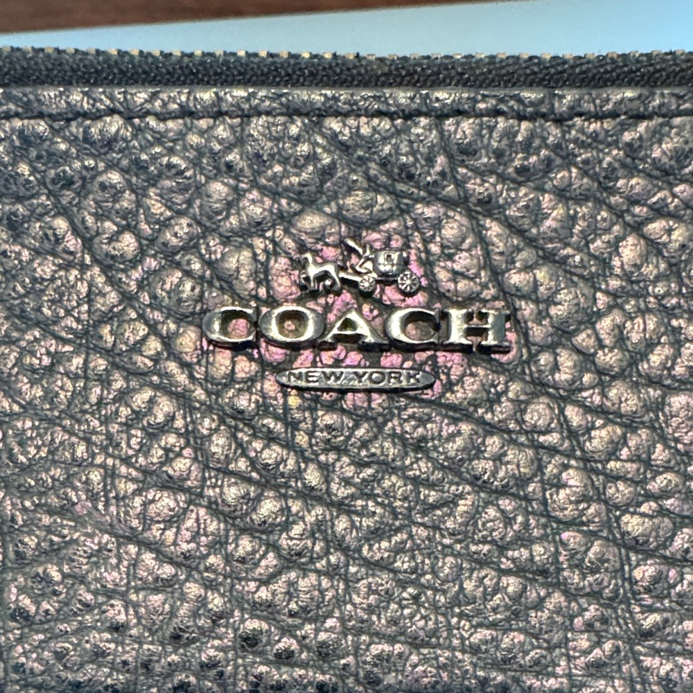 Coach Iridescent Black and Purple Wristlet - Picture 2 of 5